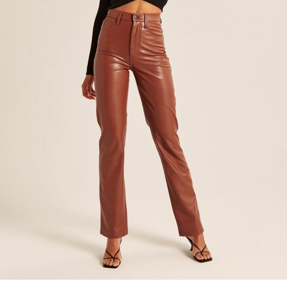 Abercrombie leather 90s straight pants